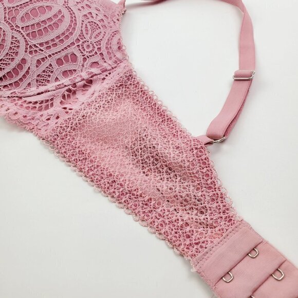 Victoria's Secret 34D Bra Dream Angels Push Up Lace Underwire Lingerie Rose Pink - Picture 16 of 16